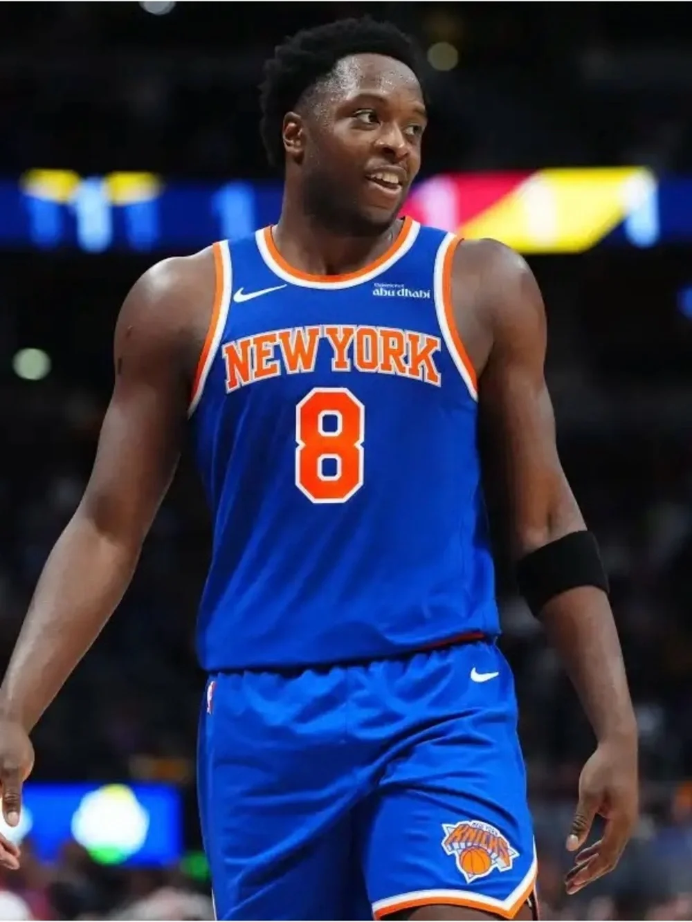 Nike Blue and Orange New York #8 Anunoby Basketball Jersey